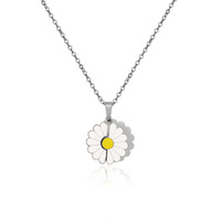 Collier tendance en acier inoxydable, déclaration élégante, sans ternissement, séparable, aimant, résine, pendentif fleur de marguerite, colliers pour femmes