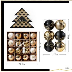 Juego de Adornos Colgantes para Árbol de Navidad, 52 Bolas de Plástico Pintadas con Formas Especiales, Decoración Navideña Electrochapada - Product Image 6