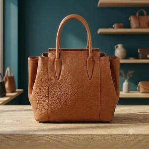 Bolso de Mano de Cuero Genuino de Lujo Personalizado de BS INTERNATIONAL, Estilo Femenino, Impermeable, con Cierre de Cremallera, Correa Cruzada y Doble Asa, Fácil de Usar - Product Image 5