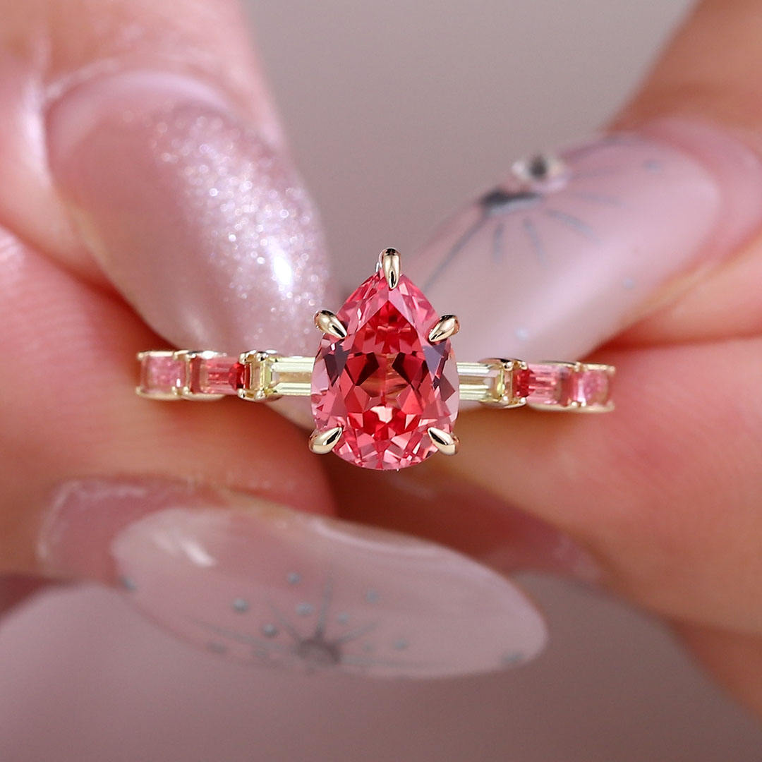 แหวนทับทิม Lab Ruby ทองคำแท้ 10K