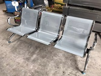 Banc d'hôpital 3 places avec coussin pour la réception de l'hôpital scolaire en attente Matériau métallique durable
