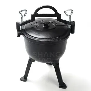 Hot selling Enameled Cast iron hunting pot Afghan pressure cooker Uzbek Kazan pressure pot cast iron pressure cooker camping pot
