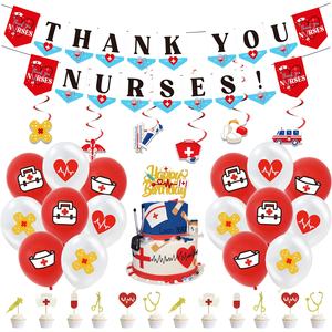 Palloncini in Lattice e Striscione di Carta per la Festa dei Medici e Infermieri, Decorazioni per Feste di Laurea - Product Image 1