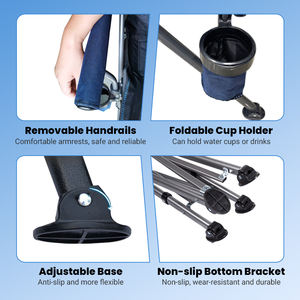 في الهواء الطلق كبير الحجم الاسترخاء كرسي طويل المحمولة سميكة أكسفورد التدفئة المزدوجة للطي العشب الصيد الكراسي التخييم - Product Image 5