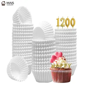 MaisBakery mini white cupcake liners paper baking muffin cases disposable cupcake wrapper disposable food holder muffin cup