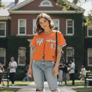 Custom Mesh Button Down Embroidery College <b>Baseball</b> <b>Tee</b> College Sublimated <b>Baseball</b> Jerseys Women For Cheerleading Game Day - Product Image 1