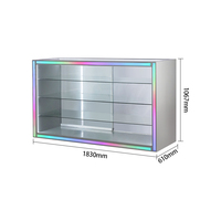 Vitrine de jouets en verre trempé Étagères en verre réglables Vitrine d'affichage de magasin de jouets avec lumière au néon LED