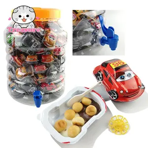 6g迷你汽车造型鸡蛋玩具，带巧克力饼干，装在新奇罐子里