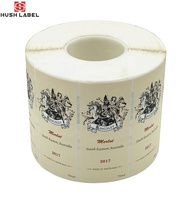 Étiquette de bouteille de vin en papier texturé holographique auto-adhésif de luxe, résistante à l'huile, durable, vente en gros