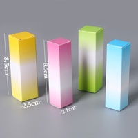 Coffret cosmétique dégradé pastel avec couvercle rabattable – Jaune, rose, vert, bleu – Emballage rectangulaire pliable en carton blanc – 4 couleurs