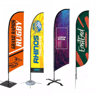 Drapeau de plage Drapeaux de plumes volantes personnalisés Drapeau de plumes de plage pour les affaires et la publicité