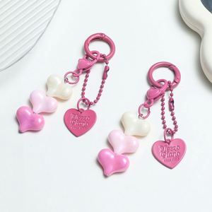 DIY Heart Bead Keychain Pendant, Colorful Bag Charm Accessories - Product Image 4