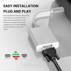 Adaptateur Convertisseur USB 3.1 Type C USB-C vers VGA de Qualité Supérieure pour <span class=keywords><strong>Macbook</strong></span> Pro <span class=keywords><strong>Air</strong></span> Surface Laptop Téléphone Mobile Tablette - Product Image 3