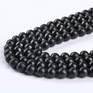 Perle Sfuse Rotonde in <span class=keywords><strong>Shungite</strong></span> Russa Naturale Accessori 6 8 10 12MM <span class=keywords><strong>Pietre</strong></span> Preziose Misura a Scelta per Creazione Gioielli Uomo Donna - Product Image 5