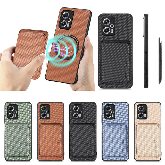 Sleek High-end Classic Magnetic PU Leather Wallet Case for Xiaomi 17 Redmi Note 15 Pro Plus K90 ProMax Poco Top-grain Genuine