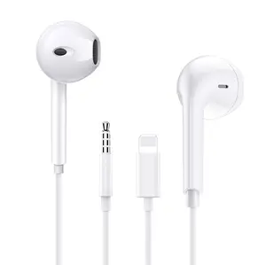 1mm High quality wired headset wired ear pods for iPhone 13/12/11 mobile phone for iPad in ear flat head Earphones for lightning