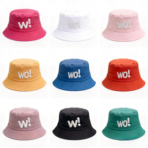 Wholesale Double Sided <b>Bucket</b> <b>Hat</b> Reversible Custom <b>Bucket</b> <b>Hats</b> Embroidered Wide Brim Cotton Plain Fisherman Cap for Men Women - Product Image 1
