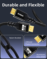 Cable DP 2.1 VESA de Fábrica ZONG al por Mayor para 8K 60Hz 3m 80Gbps FreeSync G-Sync VRR con Revestimiento de PVC para Monitor y Reproductor de DVD