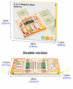 <span class=keywords><strong>Jeu</strong></span> de labyrinthe magnétique pour enfants, puzzle de tri de perles, jouet éducatif Montessori, entraînement à la motricité fine - Product Image 6
