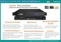 Transkoder IPTV Gateway IP 76 Saluran H.265 ke H.264, Konverter SRT ke UDP MPEG-TS