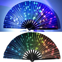 Abanico Plegable de Bambú con Luces LED Personalizadas de Animales y Música para Promoción de Fiestas