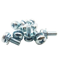 Vis à tête cylindrique à double rondelle M3 M3.5 M4 M5 en acier inoxydable, à tête Phillips, finition zinguée, avec rondelle de sécurité