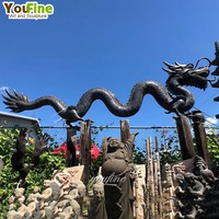 Fontaine d'eau de dragon chinois de grande taille Statues grandeur nature en bronze pour l'extérieur