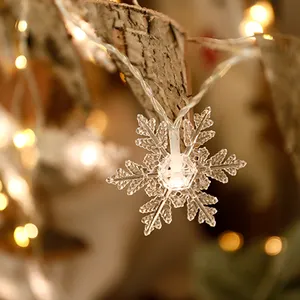 Dekorasi Natal Pesta Kepingan Salju Tali Pencahayaan Luar Ruangan 10 Lampu Led