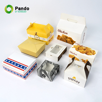 Boîte de poulet frit jetable Boîtes d'emballage alimentaire en papier biodégradable Vente en gros Boîte d'emballage alimentaire à emporter