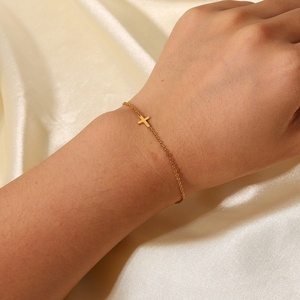Wholesale 18k PVD <b>Gold</b> Plated Figaro Chain <b>Anklet</b> Stainless Steel Bracelet for Women - Product Image 5