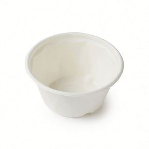 Bol rond en bagasse de canne à sucre biodégradable avec couvercle pour soupes chaudes et salades - Product Image 1