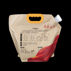 Sacs d'emballage pour riz imprimés en couleur sur mesure de 5 kg, en papier kraft avec bec verseur, qualité alimentaire, pour le stockage des céréales - Product Image 3
