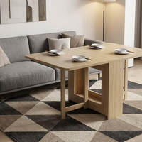 Ensemble table à manger pliable avec chaises Design peu encombrant Table et chaises multifonctionnelles en bois sur roulettes