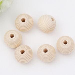 Natural Wood Spiral <b>Beads</b> 18-20mm Round Loose <b>Beads</b> For DIY Crafting Bulk Pack - Product Image 1