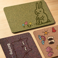 Tapis de souris absorbant en liège écologique, à base de marc de café et de résidus de thé vert, motif graffiti