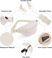 Sac banane de sport personnalisé unisexe sac de taille de créateur de mode fermeture à glissière imperméable en polyester et nylon ceinture réglable pour la course à pied