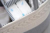 Panier de rangement pour couches portable avec logo personnalisé, corde en coton, panier à couches arc-en-ciel, sac à couches pour bébé, organisateur pour maman, panier à couches pour bébé