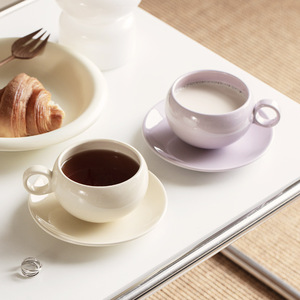 <b>Egg</b> Shape <b>Ceramic</b> Coffee Mug for Home Breakfast Cup With Handle Office Tea Cup and Saucer Set - Product Image 4