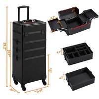 Valise trolley professionnelle pour maquillage, trousse de maquillage pour artiste maquilleur et coiffeur