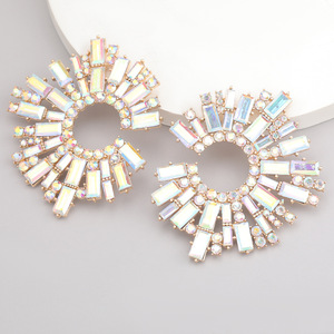 Runyhimei — boucles d'oreilles en alliage de tournesol pour femme, bijoux de poignet, haut de gamme avec des strass et du verre, bijoux de mariée, hipster, pour la fête - Product Image 4