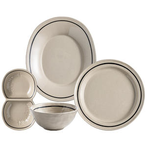 Juego de Vajilla de Porcelana Blanca de Alta Calidad, Estilo Francés, con Exterior Blanco e Interior Gris, Platos Principales Disponibles a Precios de Mayoreo - Product Image 5