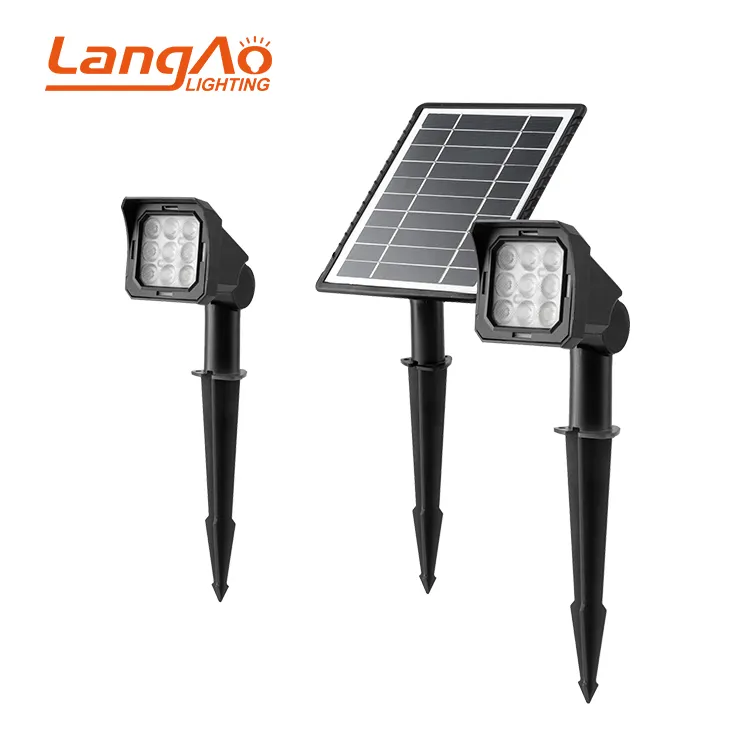 Lampada da terra con inserto per prato esterno integrato di buona qualità ABS nero 5W 10W 20W Led Solar Garden Light