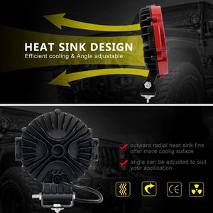 Faro Led redondo de 7 pulgadas para <span class=keywords><strong>Jeep</strong></span> Wrangler 51W Led luz de conducción de trabajo 24V accesorios para vehículos todoterreno 12V - Product Image 3