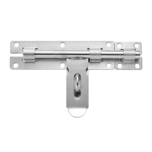 Perno de puerta de acero inoxidable tipo F, acabado cepillado, montaje en superficie, pestillo para puerta de madera, diseño tradicional, fácil instalación - Product Image 1