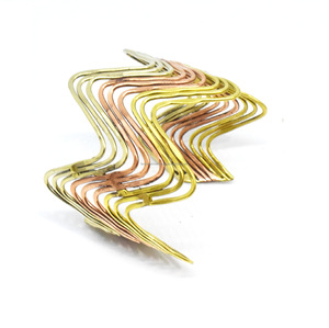 Bracelet manchette simple en laiton plaqué argent pour femme, haute qualité, inspiré de l'Inde - Product Image 2