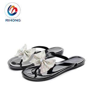 Tongues <span class=keywords><strong>d</strong></span>'extérieur pour femmes en pvc, chaussures de mode classique avec nœud de luxe, sandales plates transparentes, 2021 - Product Image 3