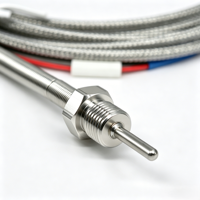 Sonde thermocouple fixe de type K, filetée, 1,5 m, fil tressé en acier inoxydable, 0-400°C, capteur de température de classe I, certifié ISO 9001