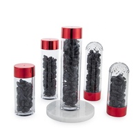 Bouteilles vides en forme de capsule, PET de qualité alimentaire, bouchon anti-fuite. 50-100 ml pour pilules, vitamines et compléments alimentaires. Logo personnalisé pris en charge.