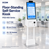 Système de paiement, kiosque en libre-service, écran tactile 21,5 pouces, terminal de point de vente avec NFC et imprimante thermique pour supermarché
