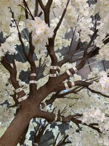 Tùy chỉnh lớn Nhân Tạo Hoa Anh Đào cây thực tế Sakura Hoa sợi thủy tinh chất liệu bán buôn tốt nghiệp đám cưới - Product Image 5